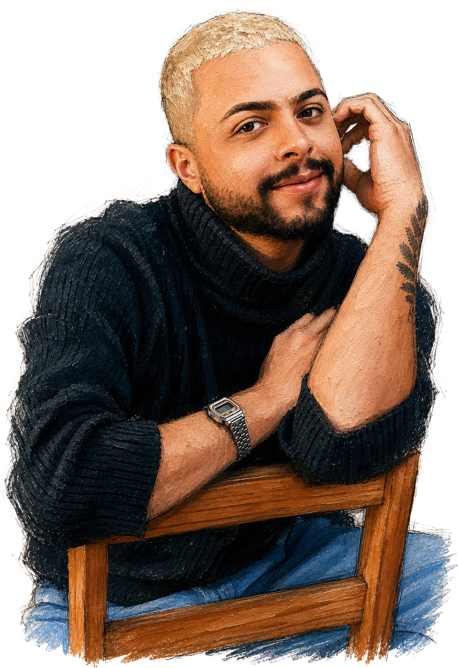 Retrato ilustrado de Lucas Ferreira
